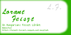 lorant feiszt business card